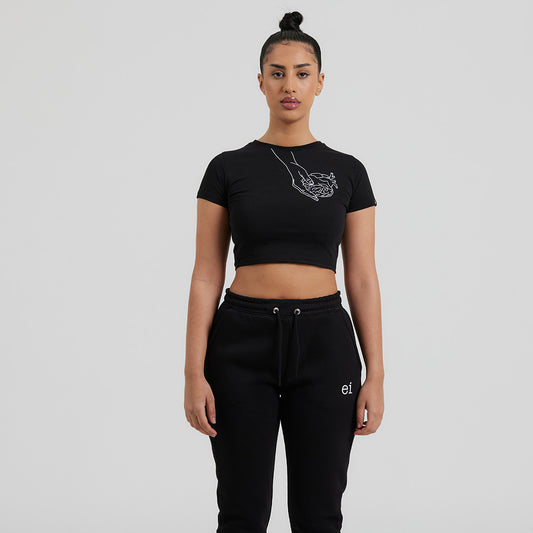 in the palm on my mind black crop top