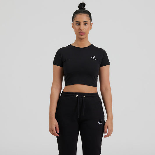 ei black crop top